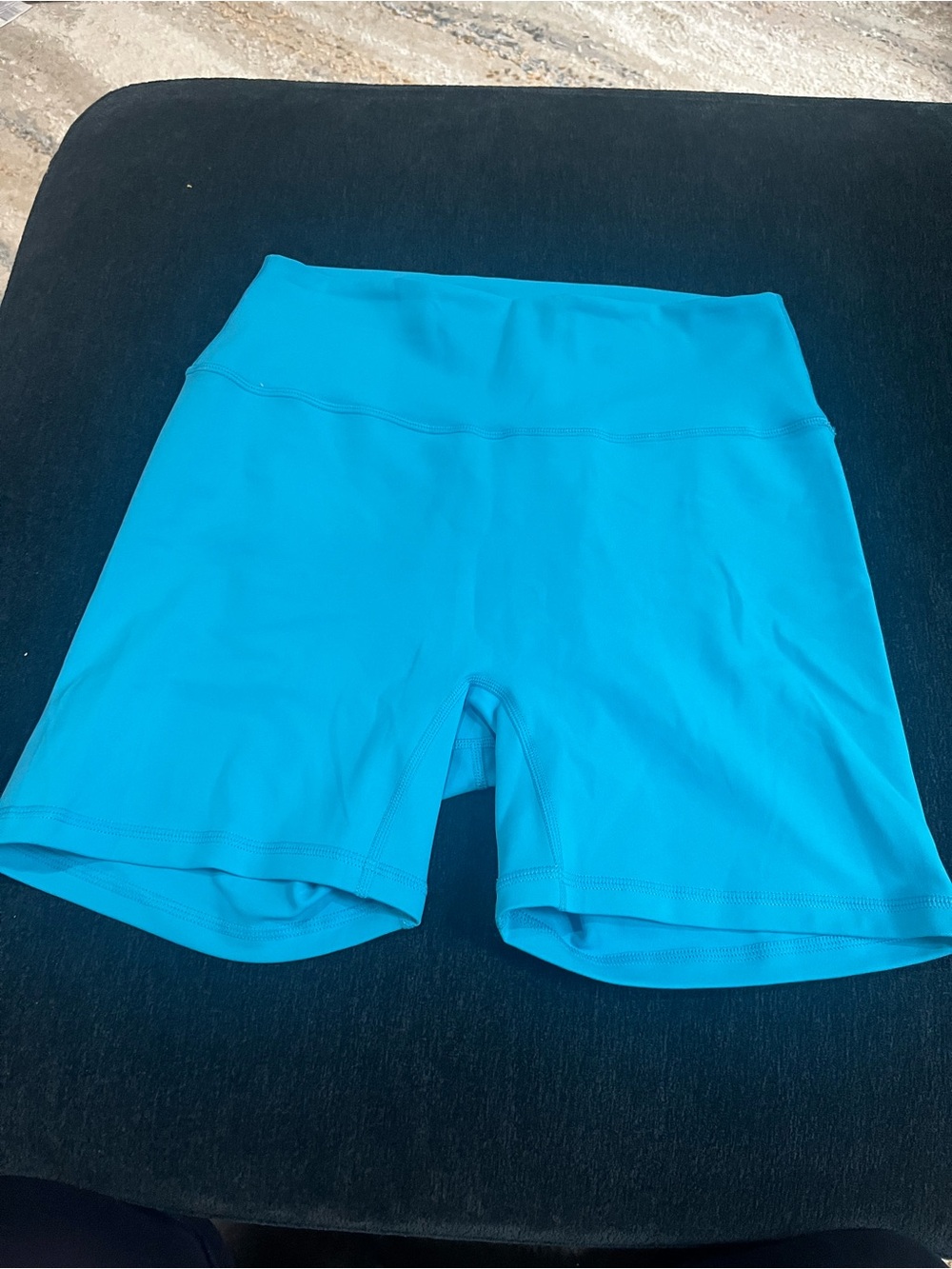 ZYIA Turquoise High-Rise Bike Shorts